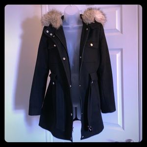SPRIT black winter jacket w/ fur hood from Macy's.